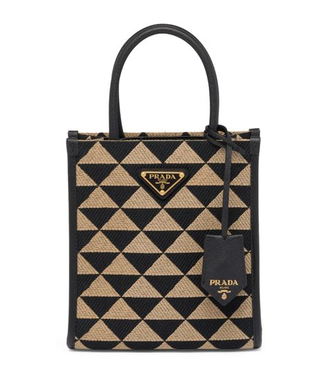 prada logo plaque tote